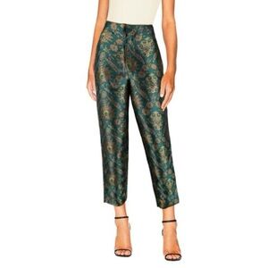 Maeve x Anthropologie Melyssa Floral Metallic Tapestry Trouser Pant Womens Small